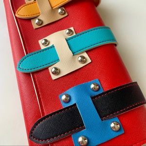 Funky buckle clutch or crossbody purse
